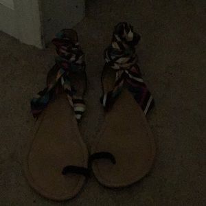 INC Ribbon wrap around sandals